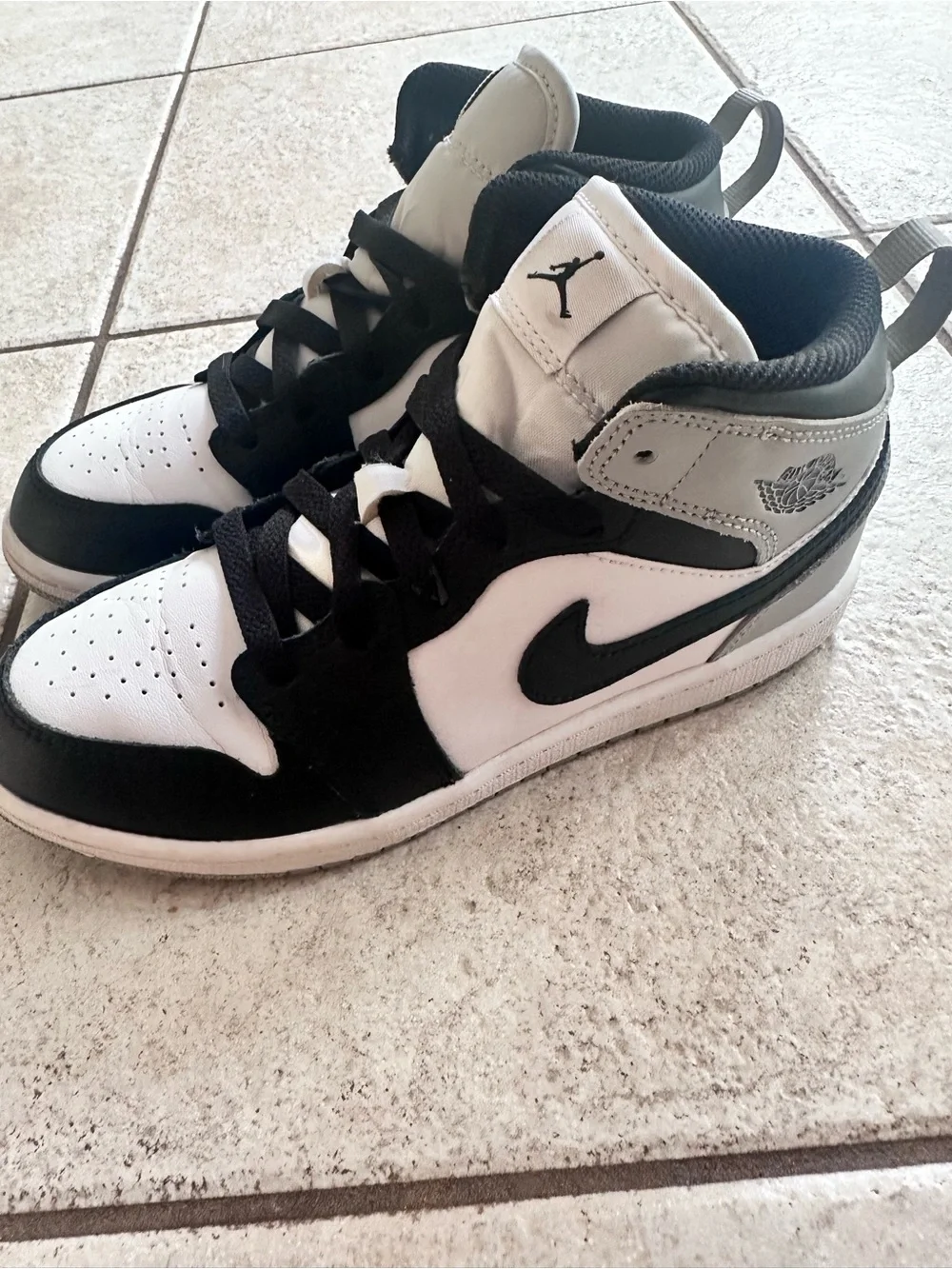 Air Jordan 1 Kids Black and White Low-Top Sneakers